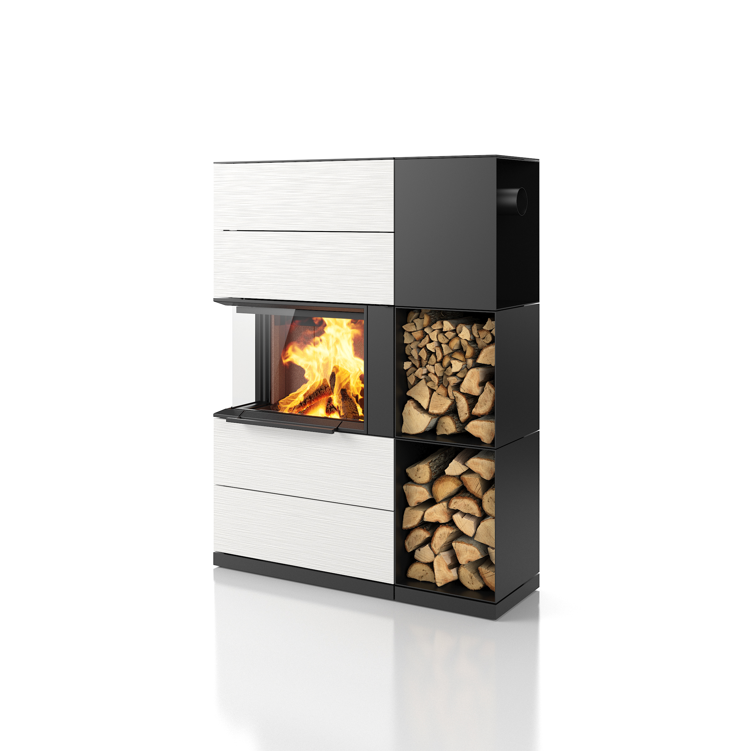 PADUA 160, Regal rechts mit seitlichem Rauchrohranschluss