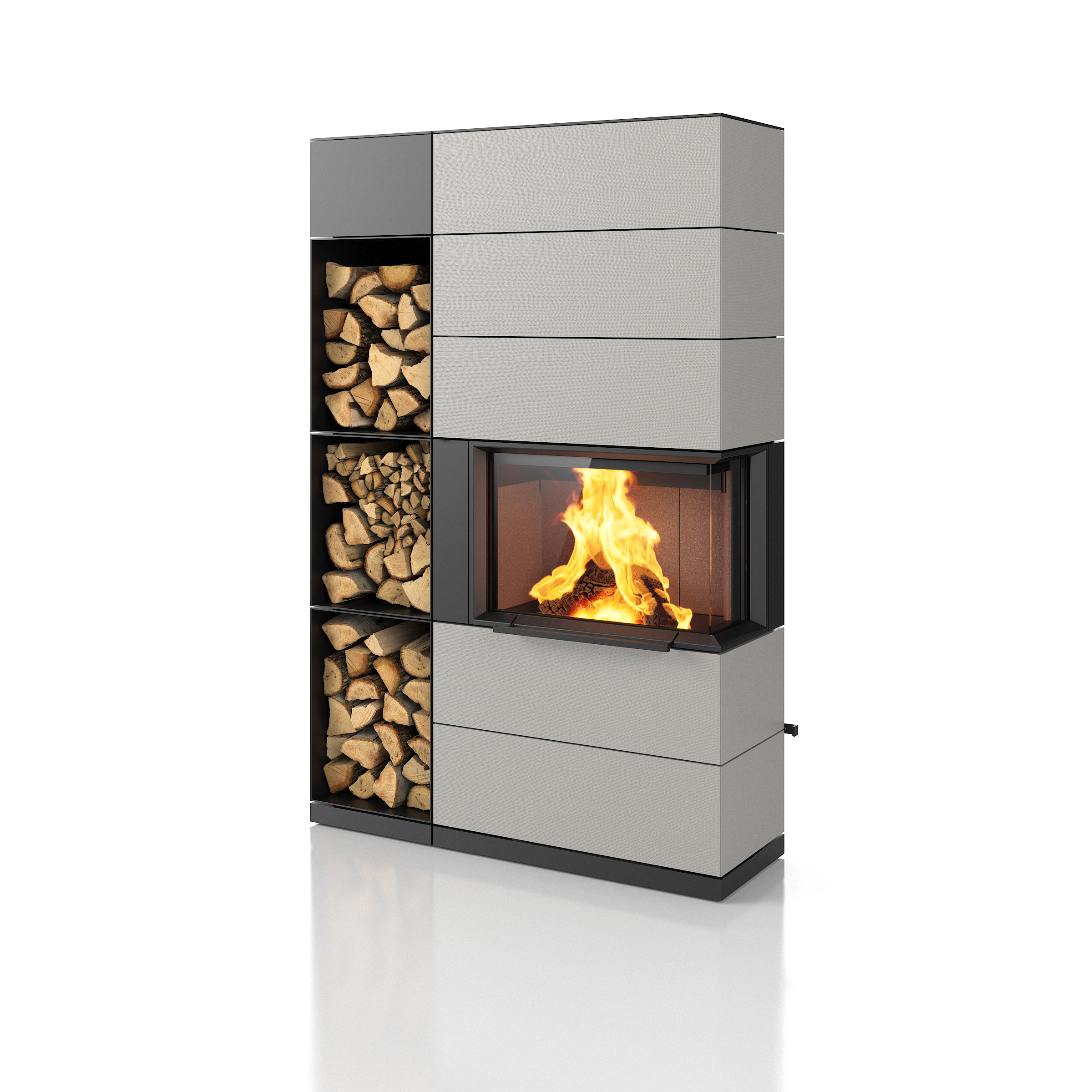 PADUA 185, Regal links mit seitlichem Rauchrohranschluss