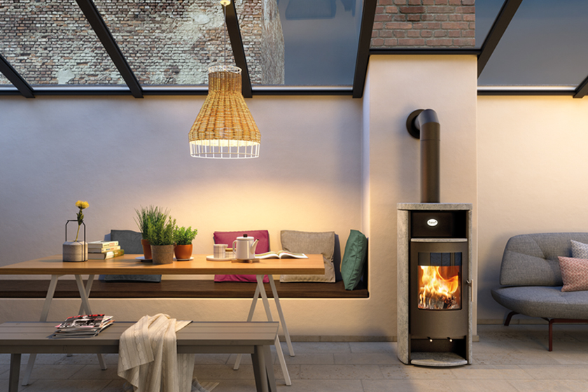 Der Speckstein Kaminofen - ein besonderer Blickfang.